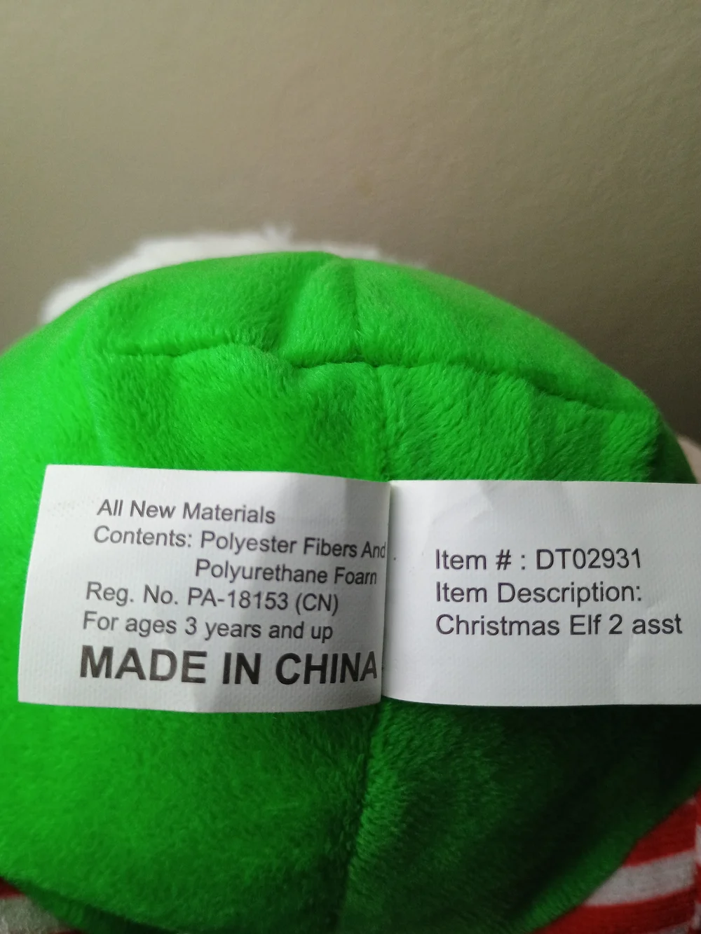 Plush Sitting Boy Christmas Holiday Elf Toy  - Soft Kids Stuffed Animal